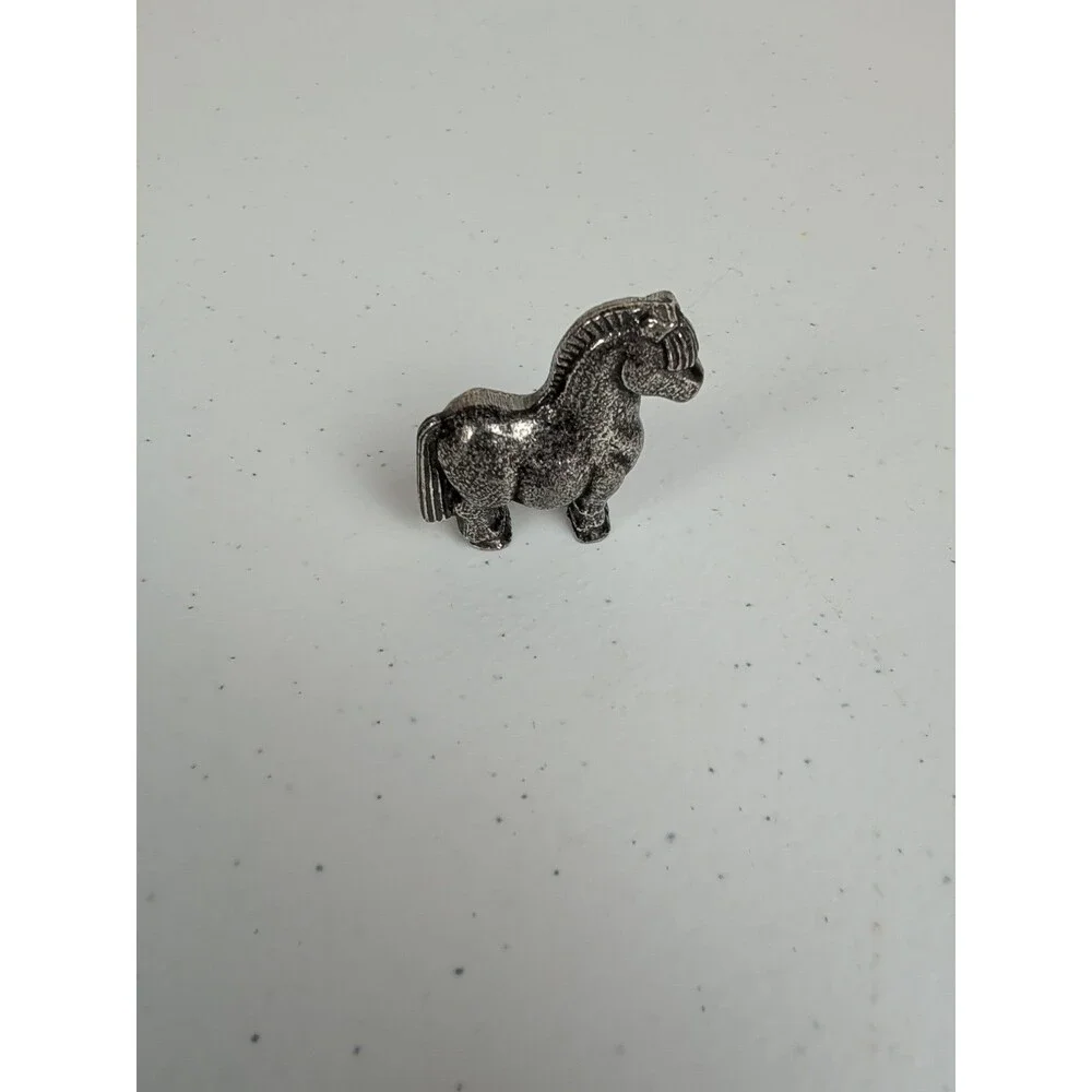 Vintage Tinn Per Mini Viking Horse Fjord Battle Handcast Pewter Figurine 1.4”